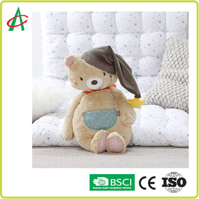 خرس اسباب بازی نرم SNAS رنگهای روشن 44x24x13cm برای 0-4 سال