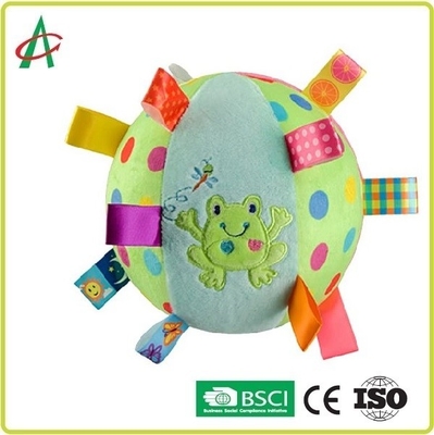 6 اینچ Rattle Baby Plush ، توپ Rattle برچسب چند رنگ