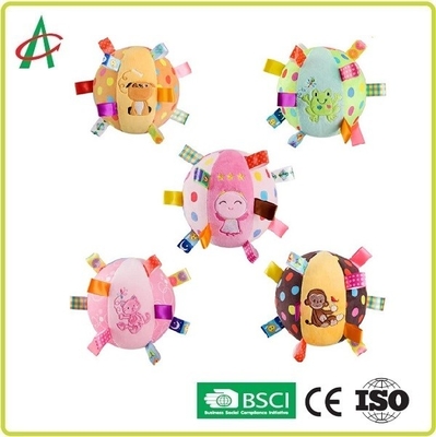 6 اینچ Rattle Baby Plush ، توپ Rattle برچسب چند رنگ