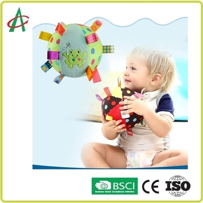 6 اینچ Rattle Baby Plush ، توپ Rattle برچسب چند رنگ