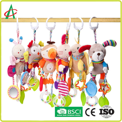 حیوانات پر شده با گهواره 21 * 10 سانتیمتر ، اسباب بازی های آویز کودک آویز EN71