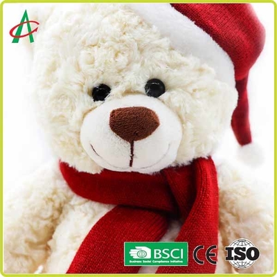 خرس عروسکی مخمل خواب دار 25 سانتی متری با کلاه کریسمس