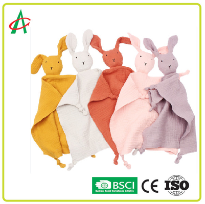 OEM Muslin Newborn Comforter اسباب بازی حیوانات پنبه ای ارگانیک